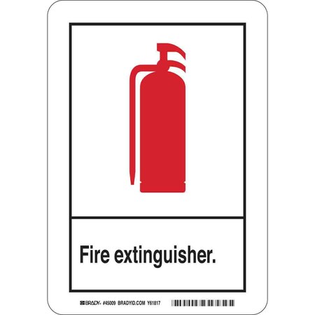 Brady Safety Sign, 10 in Height, 7 in Width, Plastic, Rectangle, English 45077